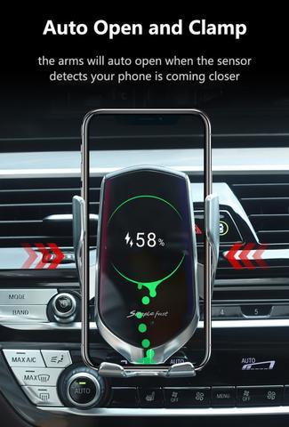 Smart Induction Car Phone Holder With Wireless Charger